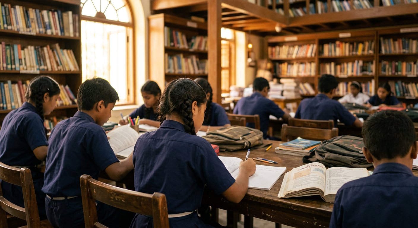 Primary school students reading together